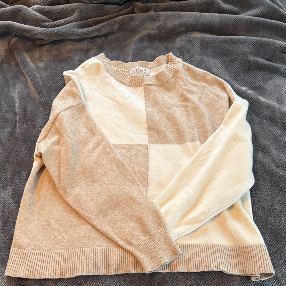 Elegant Beige and Cream Women's Sweater